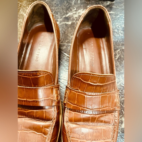 Jenni Kayne Brown Croc-Embossed Loafers - Picture 11 of 11